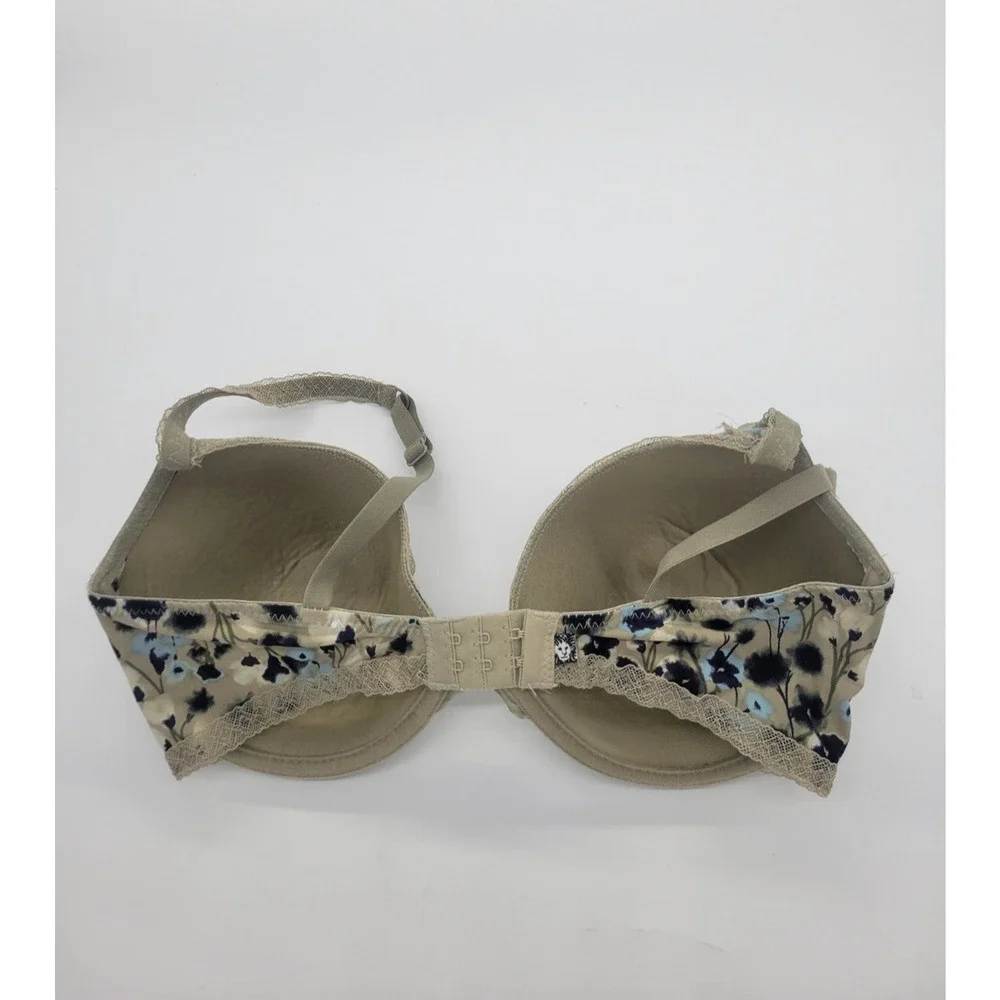 Anne Klein Green Floral Print Adjustable Underwire Bra Size 34DD‎